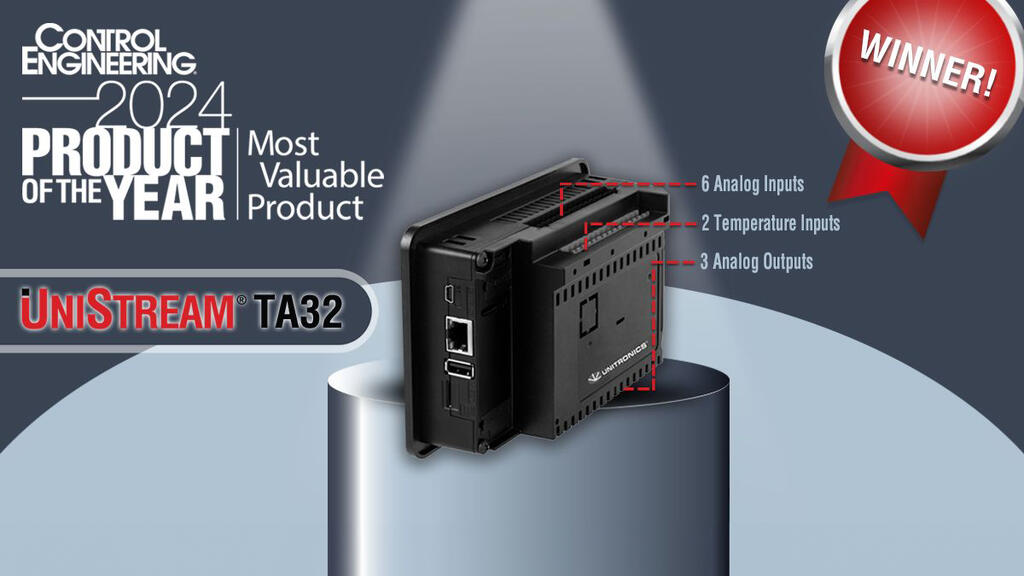 UniStream TA32 PLC+ HMI - ble kåret til "Årets Produkt 2024" av magasinet Control Engineering!

